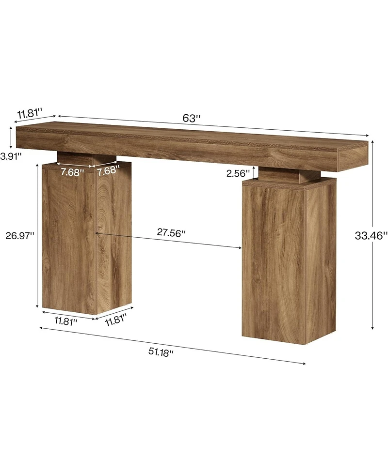 Tribesigns 63-Inch Long Console Table, Farmhouse Entryway Table Behind Couch, Accent Furniture for Living Room, Entrance