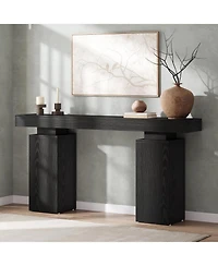 Tribesigns 63-Inch Long Console Table, Farmhouse Entryway Table Behind Couch, Accent Furniture for Living Room, Entrance