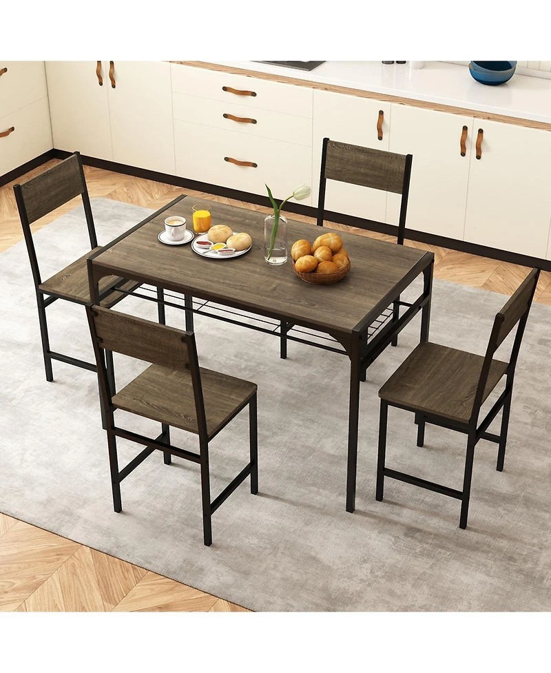 Slickblue Modern Dining Chairs Set of 4 with Metal Legs and Slanted Back Support