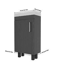 Sillysis Freestanding Bathroom Vanity with Ceramic Sink, Modern Space-Saving Storage Cabinet for Small Bathrooms