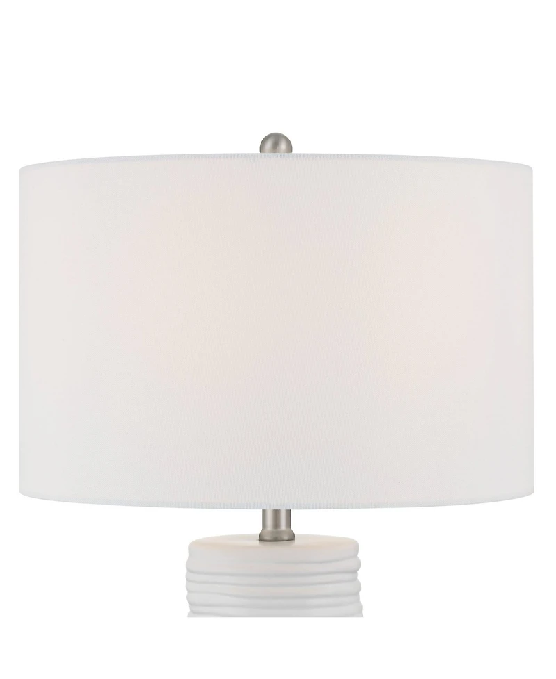 360 Lighting Contours High Modern White Ceramic Table Lamp with Dimmer