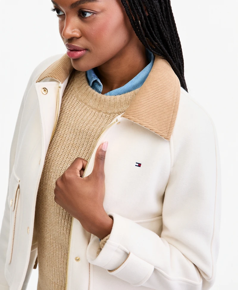Tommy Hilfiger Women's Corduroy Collar Bomber Jacket