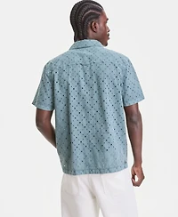 Sun + Stone Men's Cotton Eyelet Garment-Dyed Short-Sleeve Camp Shirt, Macy's Exclusive