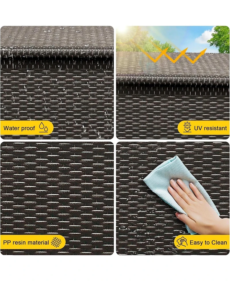 gaomon 185-Gallon Outdoor Deck Box with Wheels and Liner, Wicker