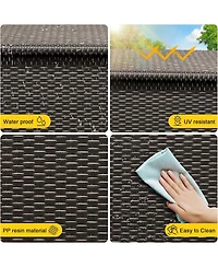 gaomon 185-Gallon Outdoor Deck Box with Wheels and Liner, Wicker