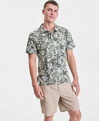 Sun + Stone Men's Cotton Palm-Print Polo Shirt, Macy's Exclusive