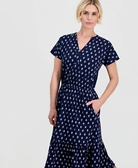Style & Co Petite Flared Knit V-Neck Dress, Macy's Exclusive