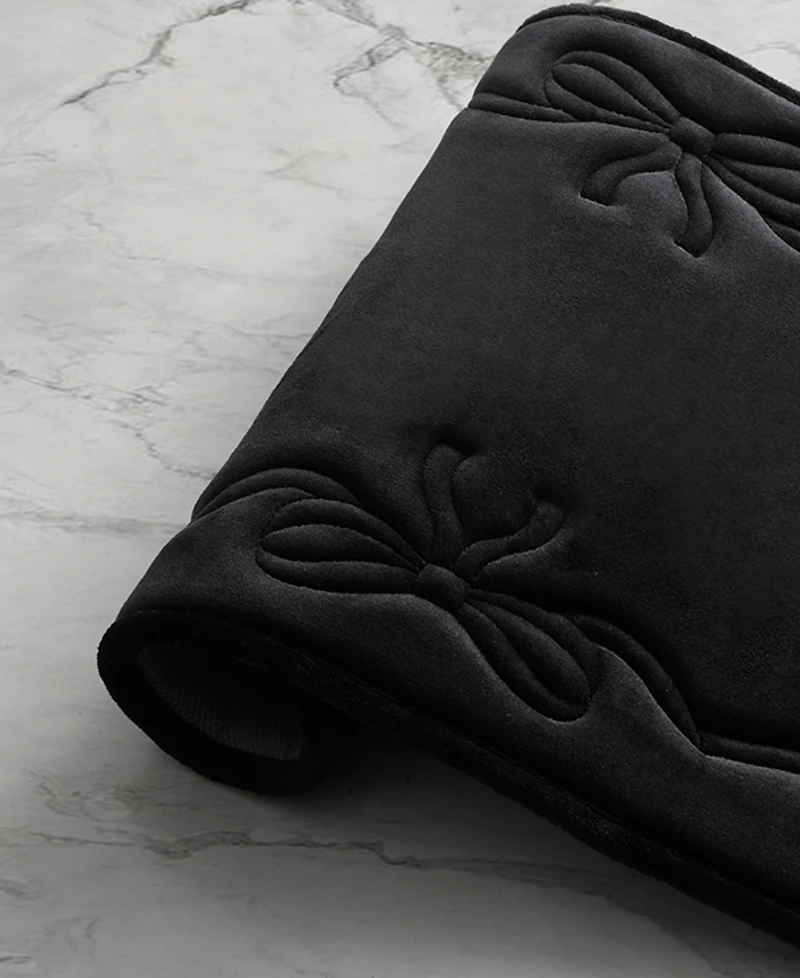 Juicy Couture Ribbon Border Quilted Memory Foam 2-Pc. Bath Mat
