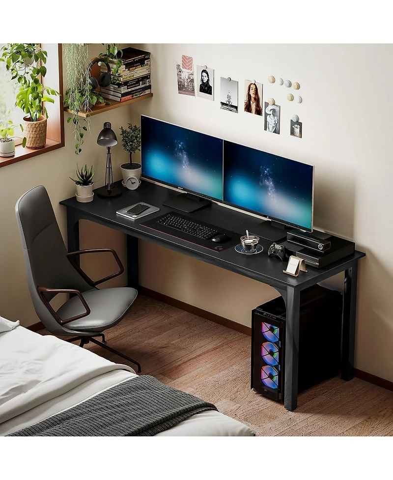 Homcom 70.9" Computer Desk, Study Desk with Metal Legs,