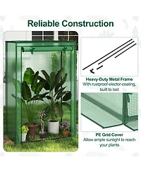 Sugift Portable Mini Greenhouse with Roll-Up Zippered Door