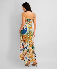 Siena Women's Printed V-Neck High-Low Dress