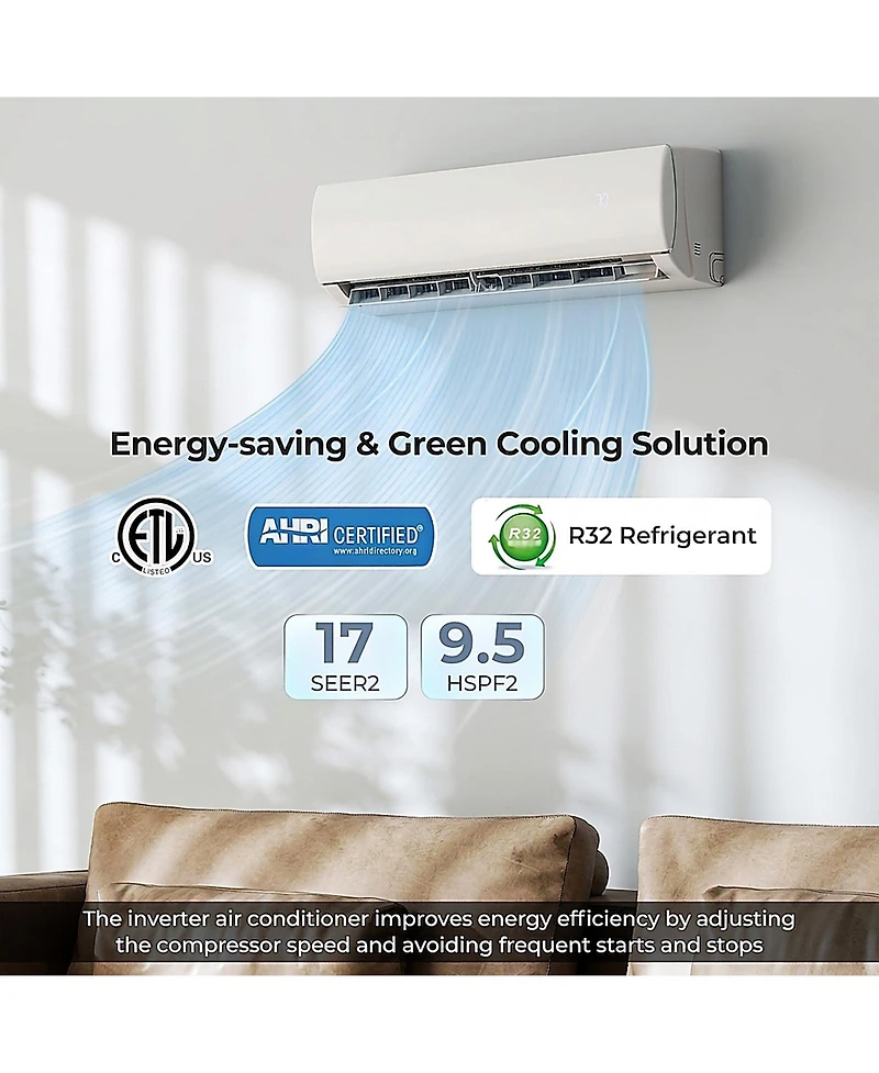 Vebreda 23000 Btu 208230V Mini Split Air Conditioner and Heater Pump System