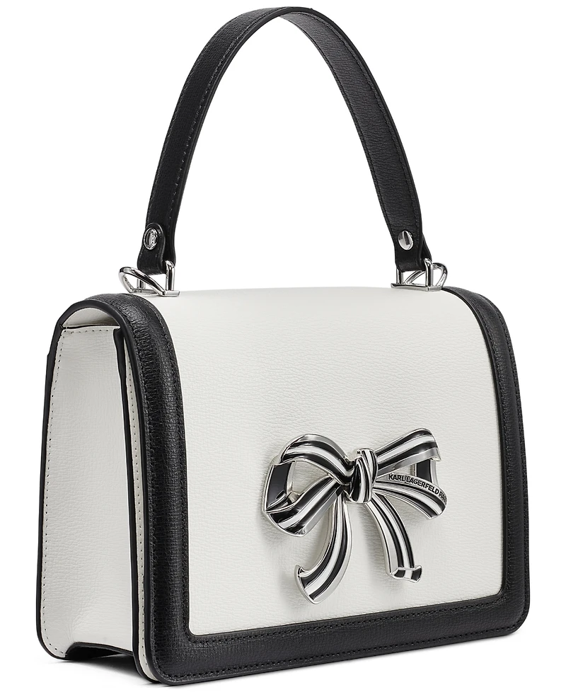 Karl Lagerfeld Paris Simone Leather Small Satchel Handbag