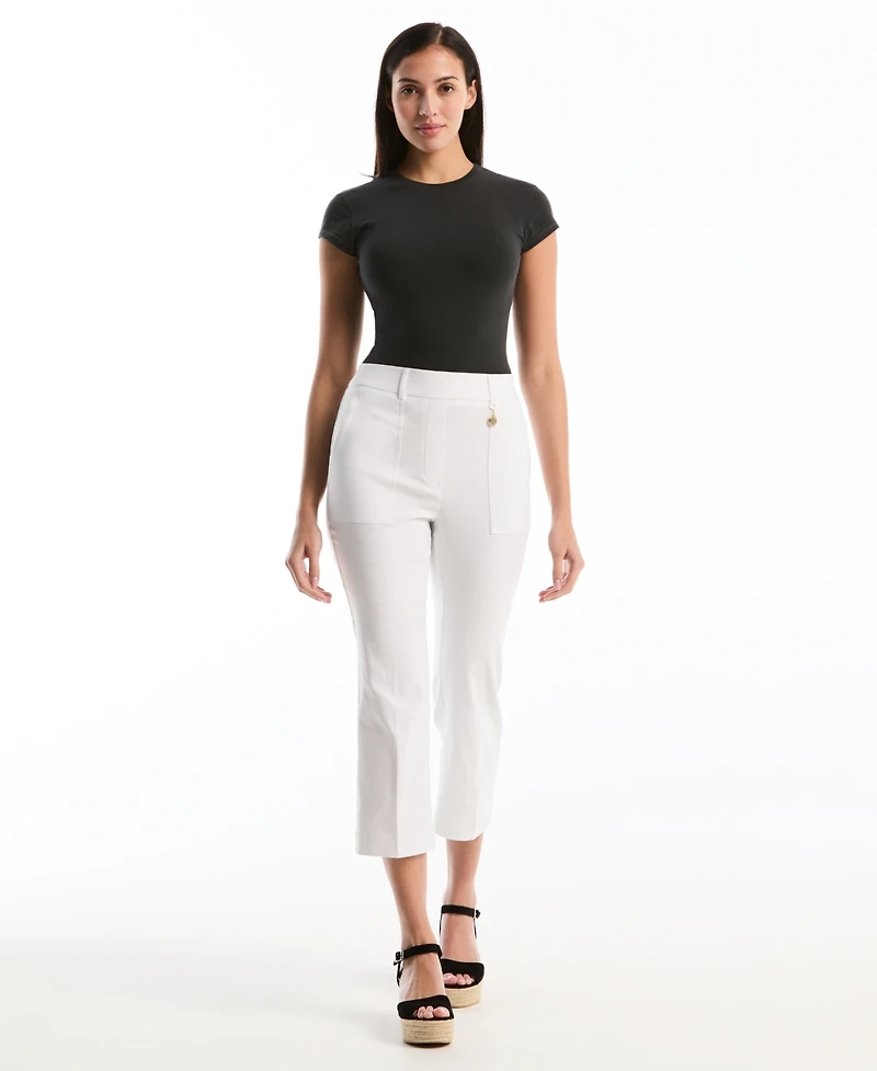 Rafaella Petite Porkchop Pocket Kick Flare Pants