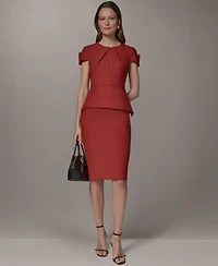 Donna Karan New York Women's Crewneck Peplum Top