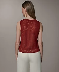 Donna Karan New York Women's Sleeveless Sheer Sweater