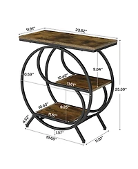 Tribesigns 3-Tier Industrial End Table, Side Table for Living Room, Small Rectangle Nightstand