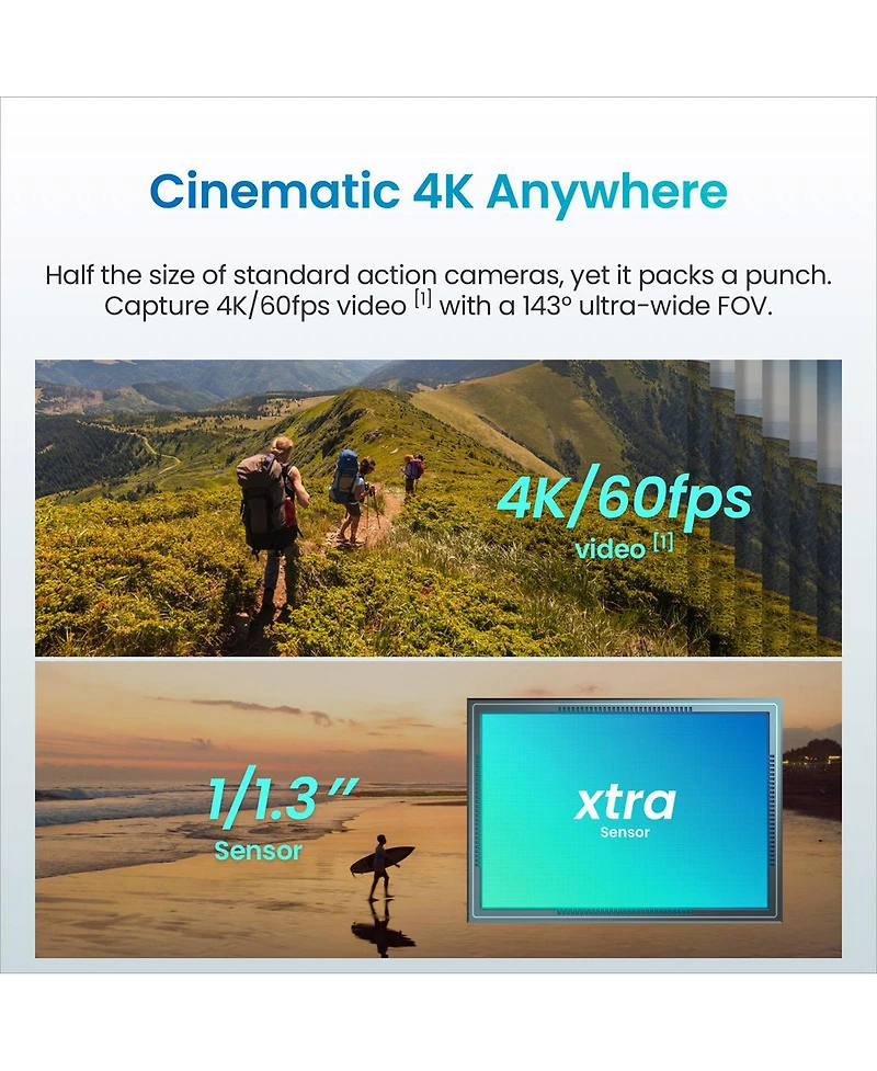 Xtra Edge Atto 4K Action Camera, White