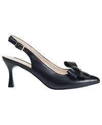 French Connection Womens Brinton Oversized Bow Kitten Heel