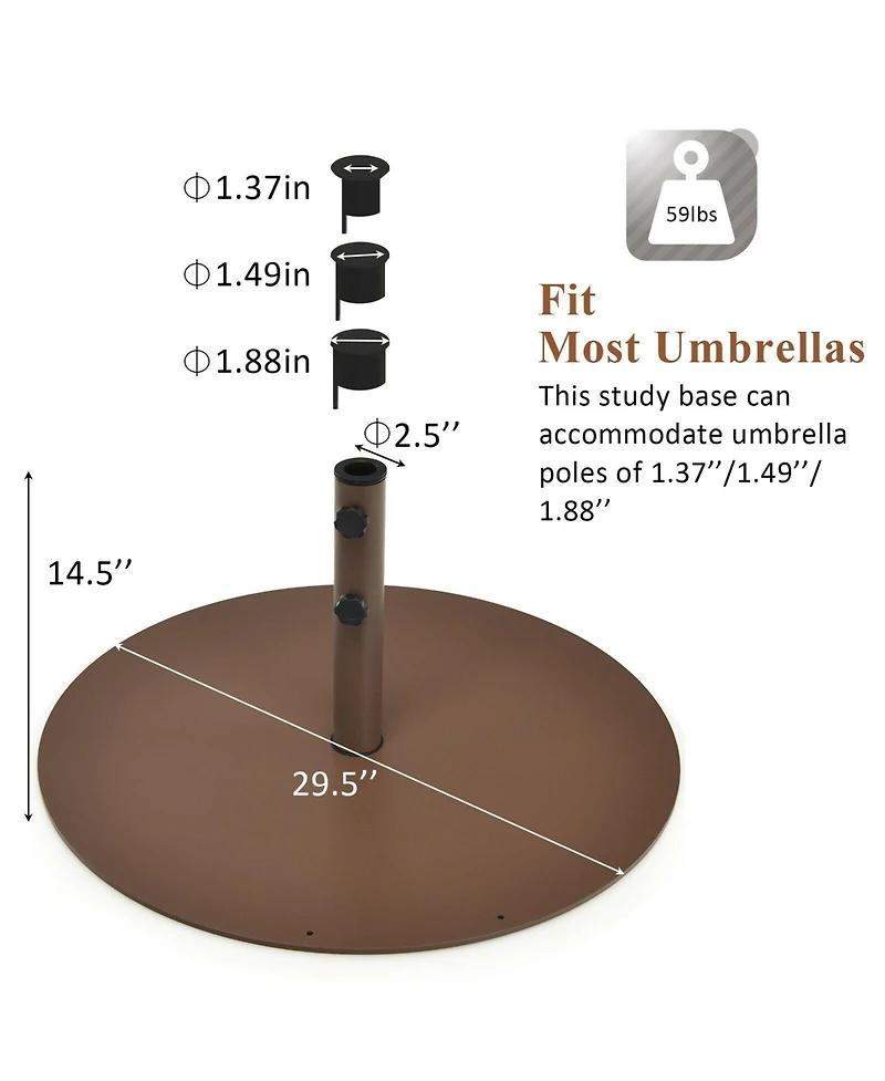 Slickblue 29.5 Inch Outdoor Steel Umbrella Base Stand for Backyard and Poolside