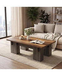 Tribesigns 55" Rectangle Coffee Table, Farmhouse Style Cocktail Table, Modern Center Table