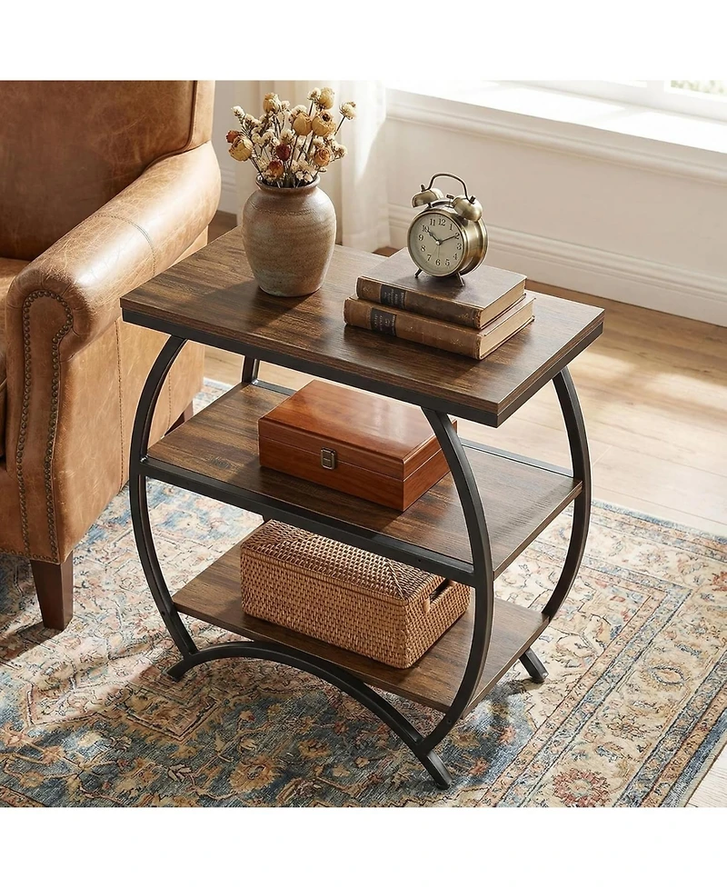 Tribesigns 3-Tier End Table for Living Room, Narrow Couch Side Table, Small Bedside Nightstand