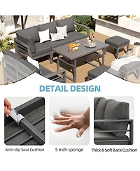 Aecojoy Aluminum Patio Furniture Set with Table and Chair