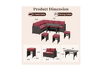 Aecojoy 7 Pieces Outdoor Wicker Rattan Furniture Set