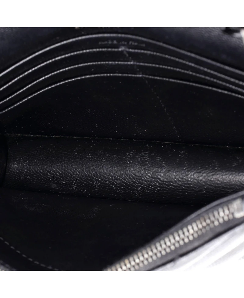 Pre-Owned Saint Laurent Small Classic Monogram Wallet on Chain Matelasse Chevron Leather