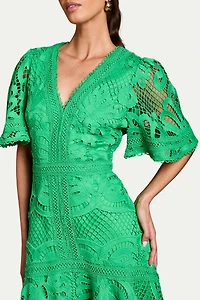 Coast Women's Placement Lace Hanky Hem Dress