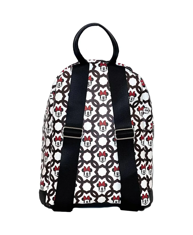Disney Minnie Mouse All Over Print 10" Mini Deluxe Backpack with 1 Front pocket