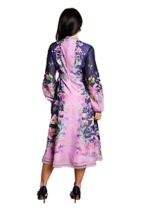 Coast Women's Organza Lace Trim Midi Dress