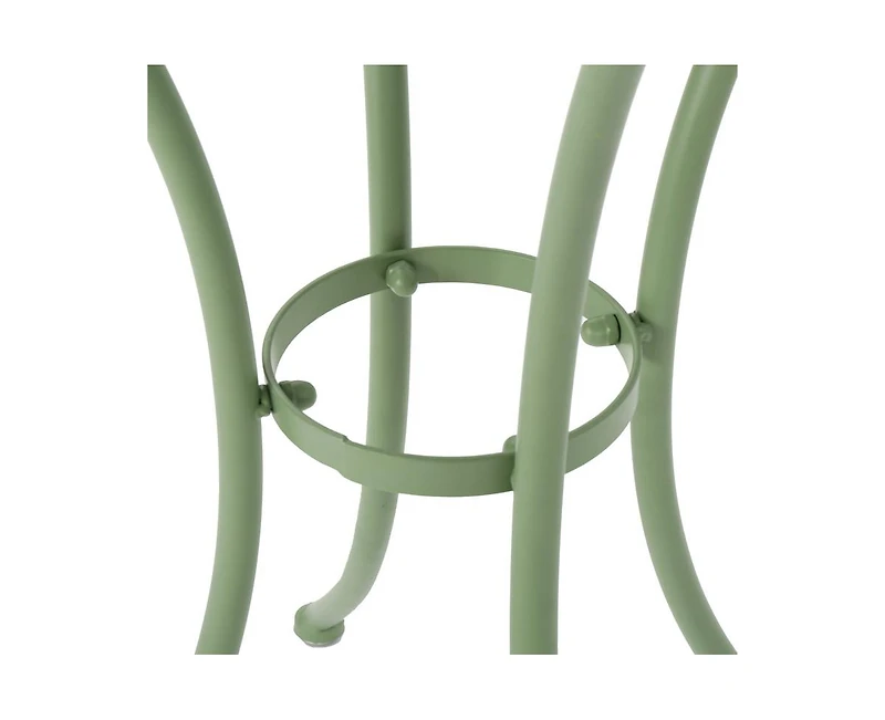 sumyeg 3-Piece Floral Pattern Iron Bistro Set with Stackable Chairs
