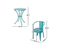 sumyeg 3-Piece Floral Pattern Iron Bistro Set with Stackable Chairs
