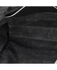 Pre-Owned Saint Laurent Medium Classic Monogram Reversible Shoulder Bag Embossed Nubuck and Suede