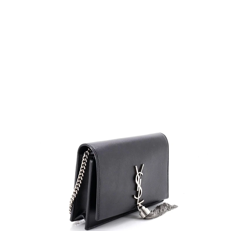 Pre-Owned Saint Laurent Small Classic Monogram Tassel Crossbody Bag Grainy Leather