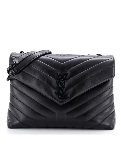 Pre-Owned Saint Laurent Large Loulou Shoulder Bag Matelasse Chevron Leather