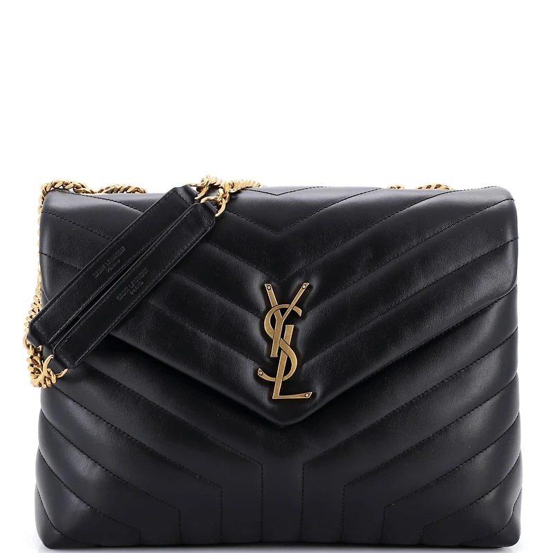 Pre-Owned Saint Laurent Medium Loulou Shoulder Bag Matelasse Chevron Leather