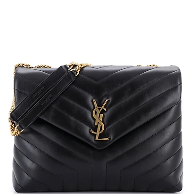 Pre-Owned Saint Laurent Medium Loulou Shoulder Bag Matelasse Chevron Leather