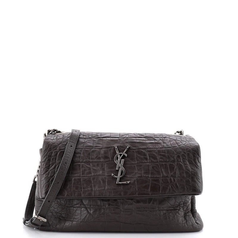 Pre-Owned Saint Laurent Medium West Hollywood Shoulder Bag Embossed Leather
