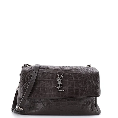 Pre-Owned Saint Laurent Medium West Hollywood Shoulder Bag Embossed Leather