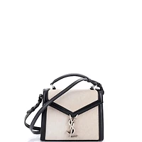 Pre-Owned Saint Laurent Mini Cassandra Top Handle Bag Canvas with Leather
