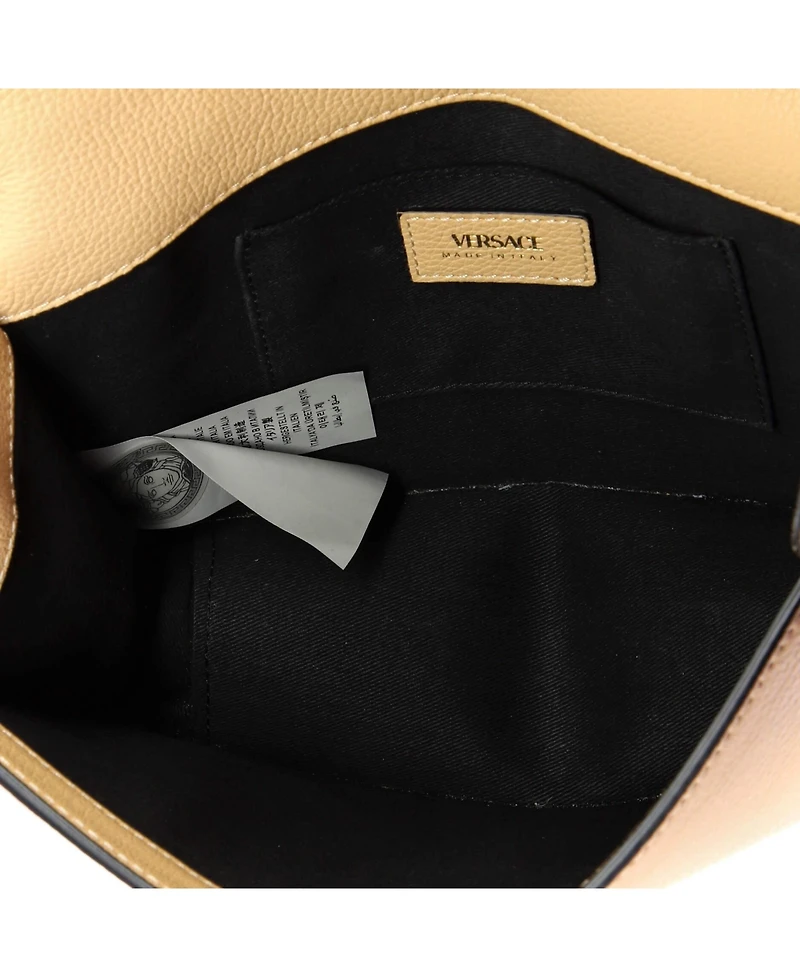 Pre-Owned Versace Medium Virtus Chain Flap Shoulder Bag Leather