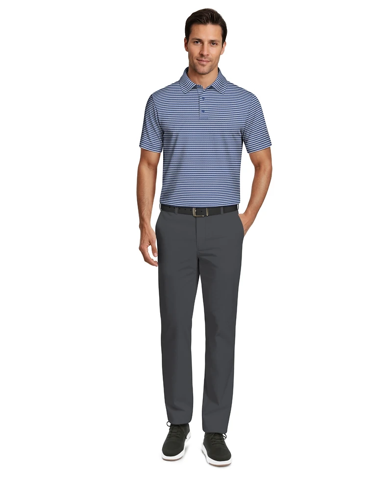 Pga Tour Men's Feeder Stripe Golf Polo Shirt