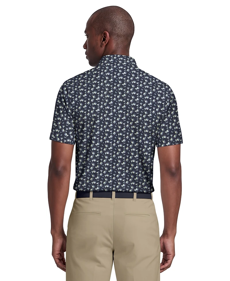 Pga Tour Men's Ombre Cocktail Print Short-Sleeve Polo Shirt