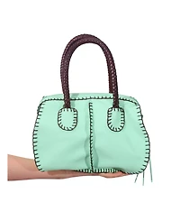 Carlos Falchi Mini Barrel Top Grain Leather Bag