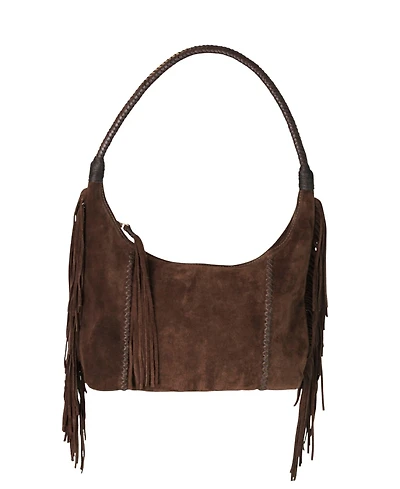 Carlos Falchi Fringe Suede Hobo Bag