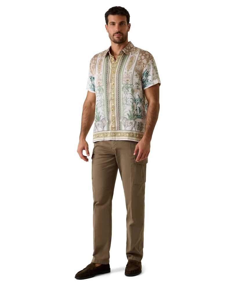 Guess Men's Savanna Tapestry Placement Short-Sleeve Shirt