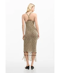 Desigual Women's Strappy Fringe Dress