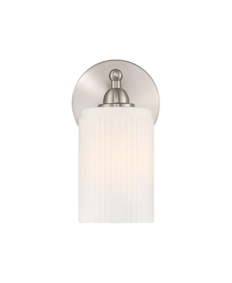 360 Lighting David 9 1/4" High Brtushed Nickel and Fluted Glass Wall Sconce